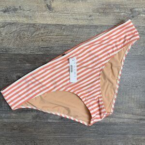 NEW J.Crew Surf Hipster Bikini Bottom Stripe Coral‎ Ivory Size 2X